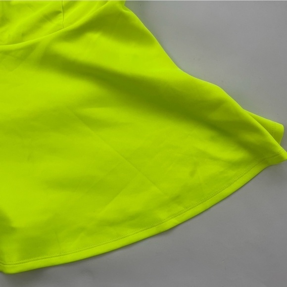 TORRID Scuba Off-Shoulder V Bar Peplum Top Neon Yellow Size 14/16 NWT - Picture 9 of 12